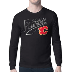 Calgary Flames - Starter Modern Tailsweep Long Sleeve T-Shirt Black