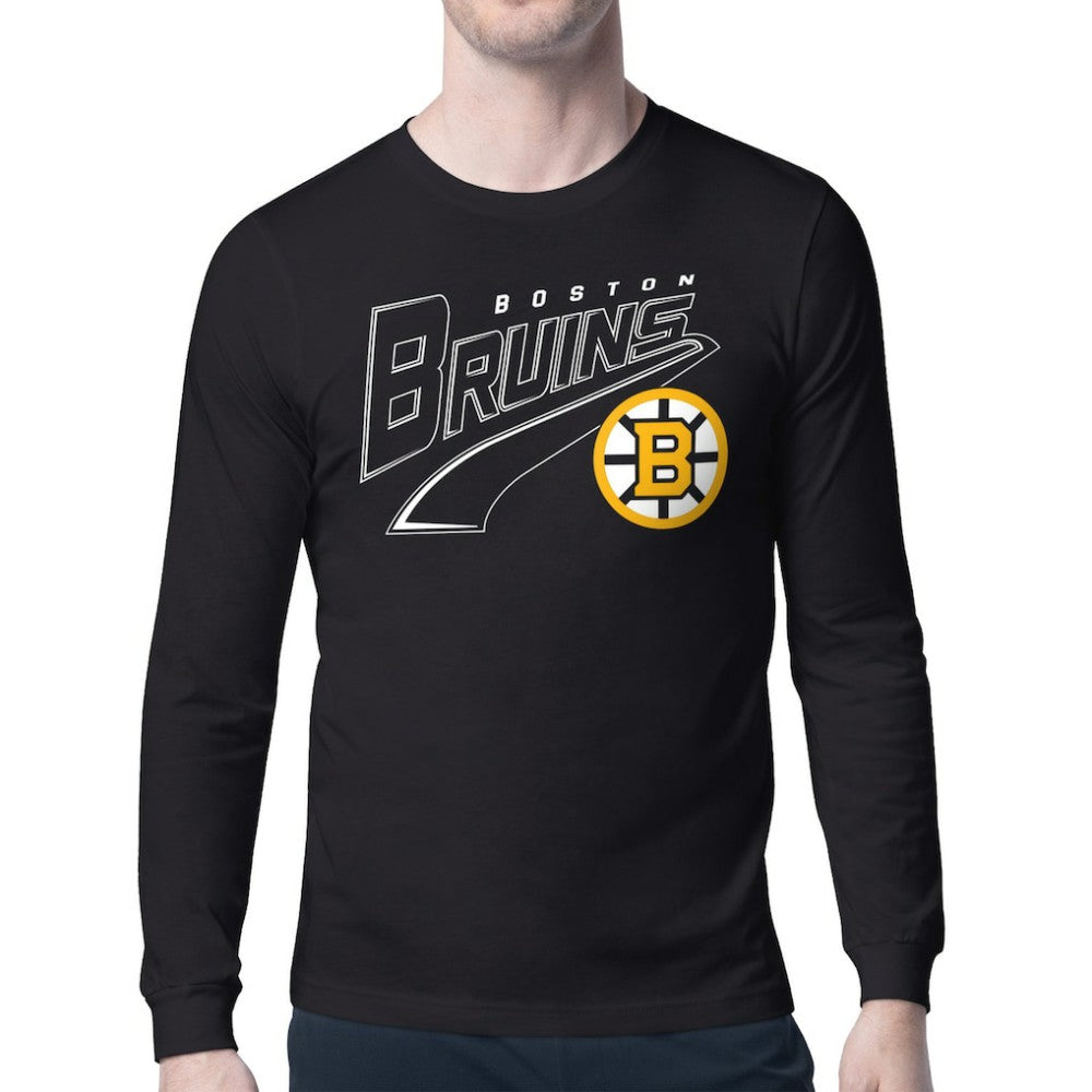 Boston Bruins Starter Modern Tailsweep Long Sleeve T-Shirt Black