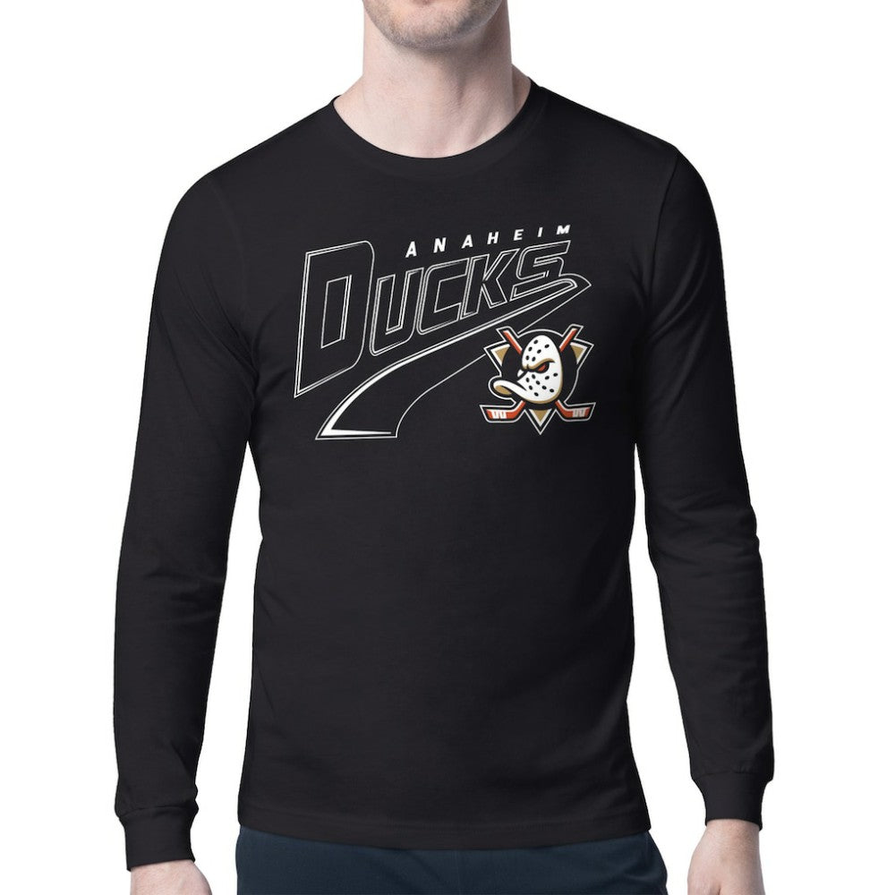 Anaheim Ducks - Starter Modern Tailsweep Long Sleeve T-Shirt Black