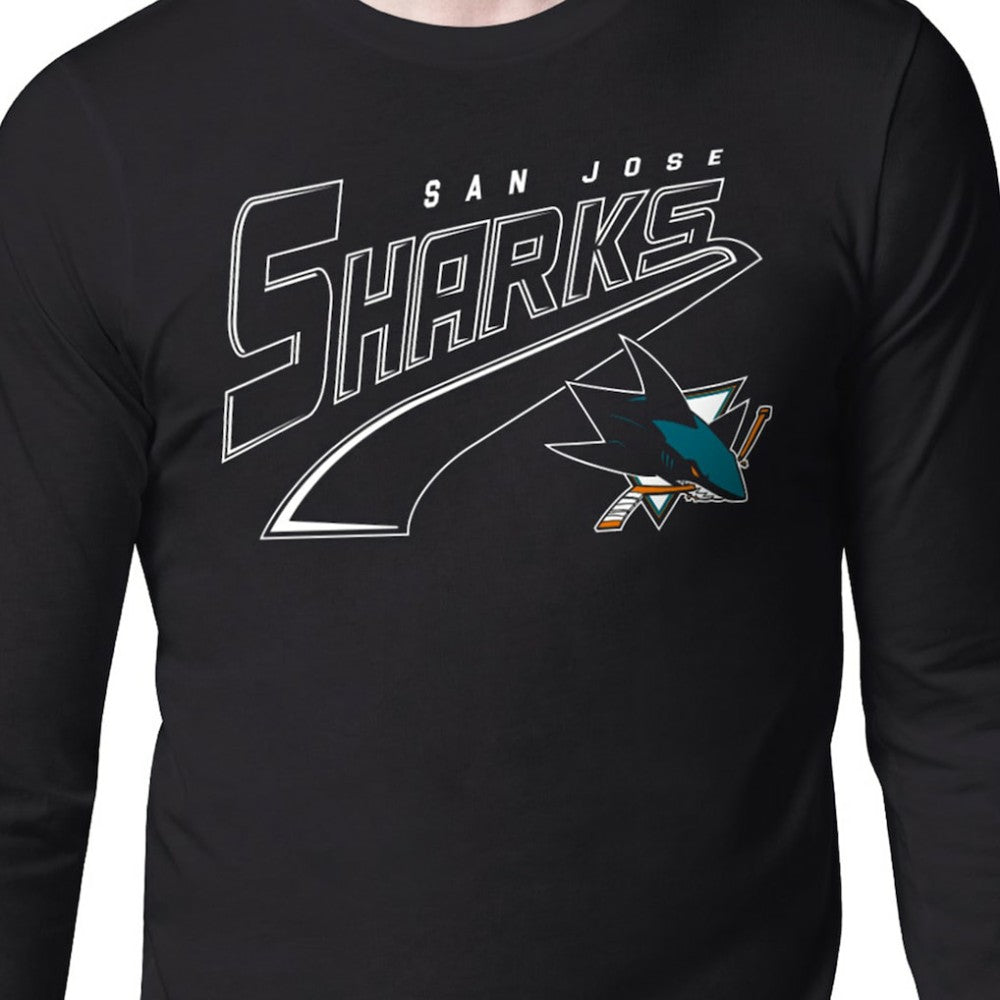 San Jose Sharks - Starter Modern Tailsweep Long Sleeve T-Shirt Black