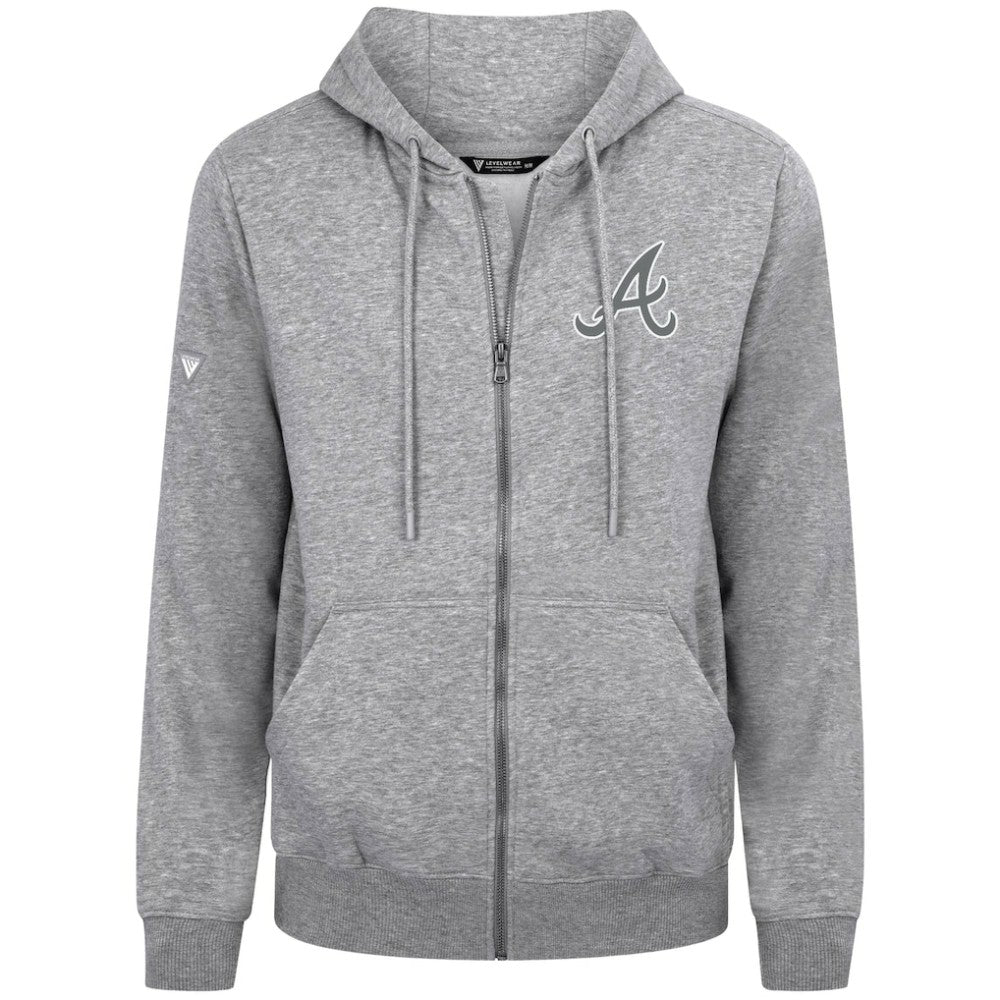 Atlanta Braves Levelwear Podium Chenille Logo Full-Zip Hoodie On Sale