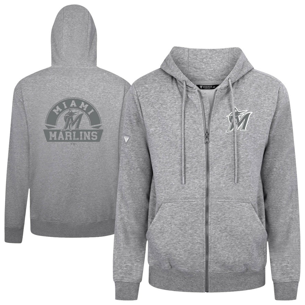 Miami Marlins Levelwear Podium Chenille Logo Full-Zip Hoodie Near Me