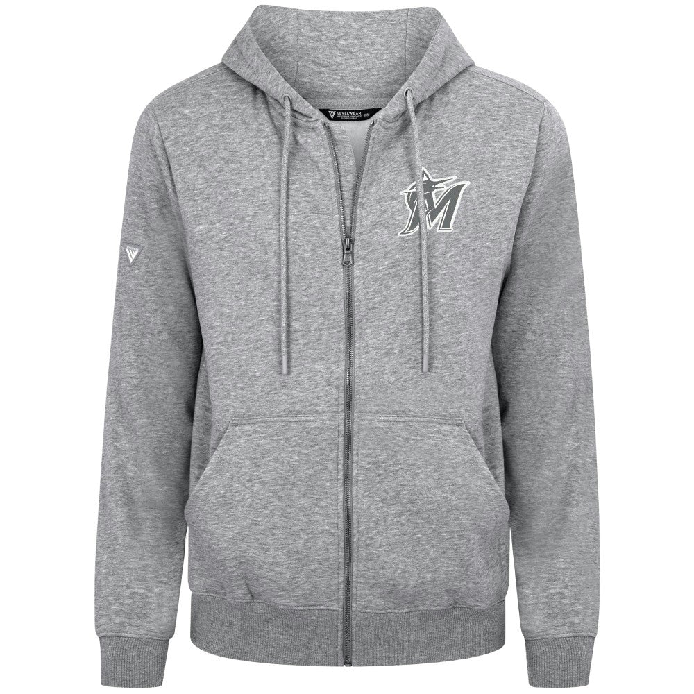 Miami Marlins Levelwear Podium Chenille Logo Full-Zip Hoodie Near Me