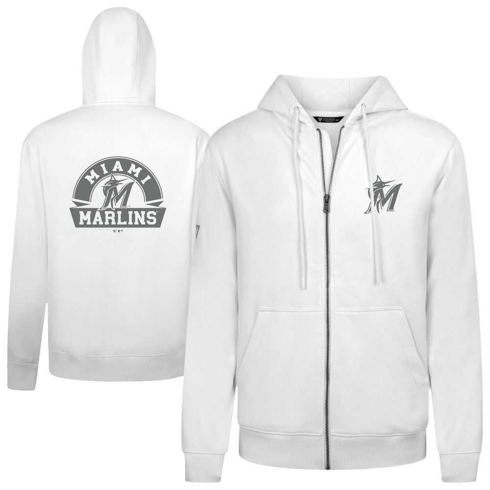 Miami Marlins Levelwear Podium Chenille Logo Full-Zip Hoodie Online
