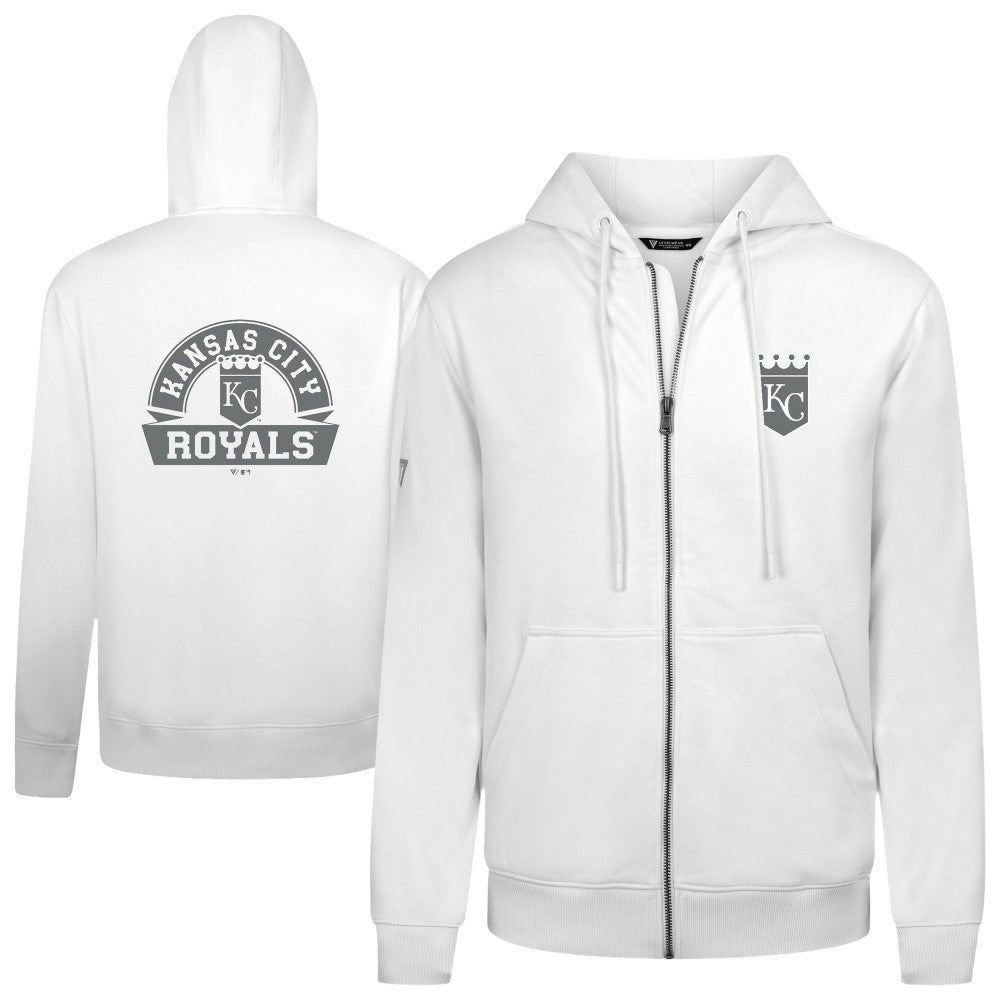 Kansas City Royals Levelwear Podium Chenille Logo Full-Zip Hoodie Lifestyle