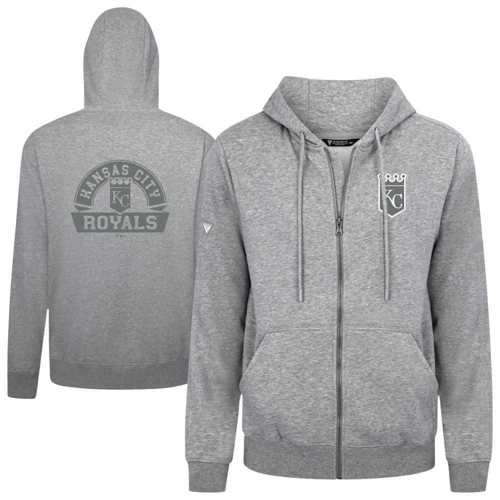 Kansas City Royals Levelwear Podium Chenille Logo Full-Zip Hoodie Lifestyle