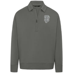 San Francisco Giants Levelwear Luxe Signature Quarter-Zip Chenille Logo Tri-Blend Sweatshirt for sale