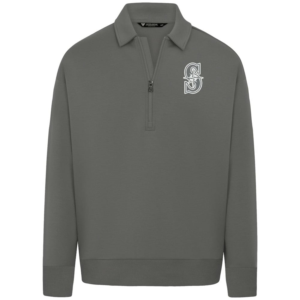 Seattle Mariners Levelwear Luxe Signature Quarter-Zip Chenille Logo Tri-Blend Sweatshirt Near Me