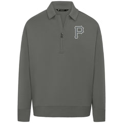 Pittsburgh Pirates Levelwear Luxe Signature Quarter-Zip Chenille Logo Tri-Blend Sweatshirt discount