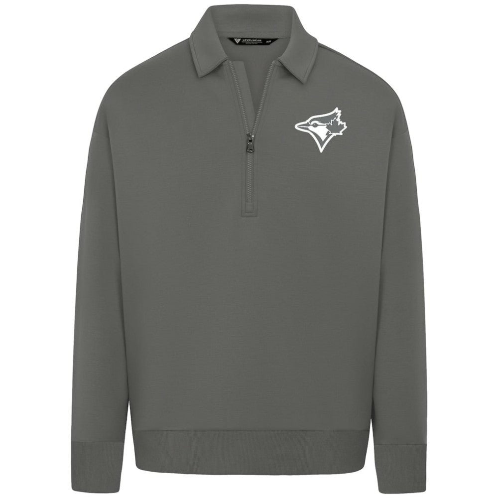 Toronto Blue Jays Levelwear Luxe Signature Quarter-Zip Chenille Logo Tri-Blend Sweatshirt Near Me