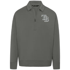 Tampa Bay Rays Levelwear Luxe Signature Quarter-Zip Chenille Logo Tri-Blend Sweatshirt for sale