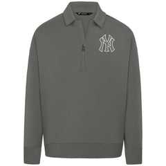 New York Yankees Levelwear Luxe Signature Quarter-Zip Chenille Logo Tri-Blend Sweatshirt for sale