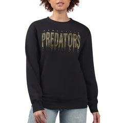 Nashville Predators - G-III 4Her by Carl Banks Women's Metallic Drop Printed Fleece Sweatshirt Black