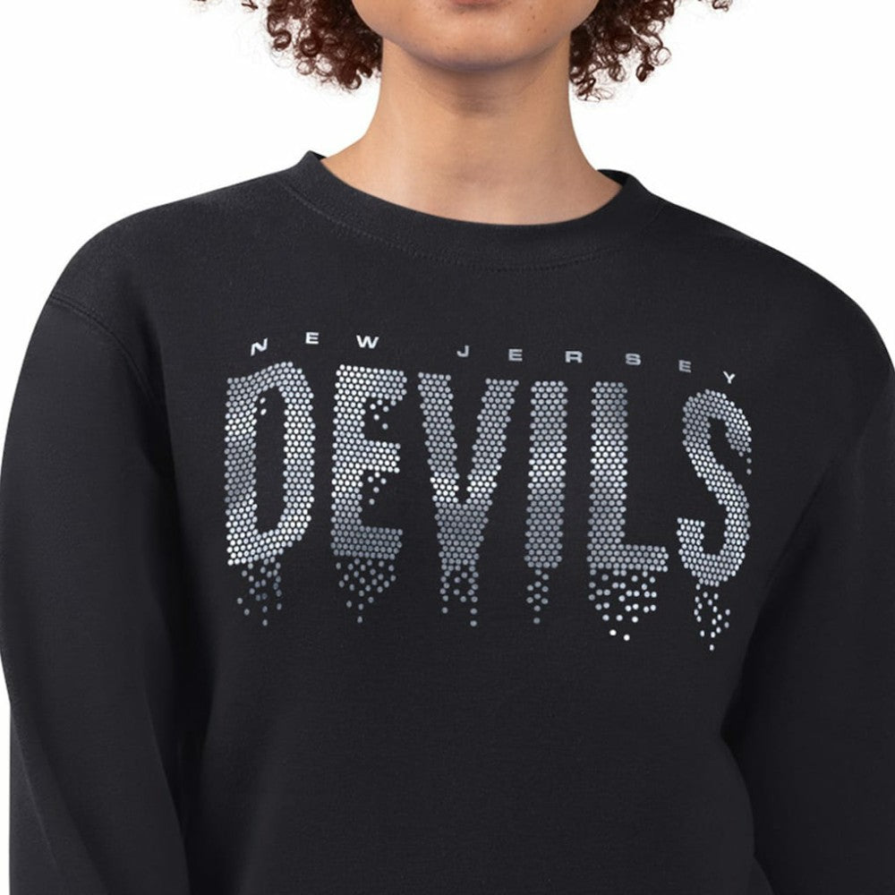 New Jersey Devils - G-III 4Her by Carl Banks Women's Metallic Drop Printed Fleece Sweatshirt Black