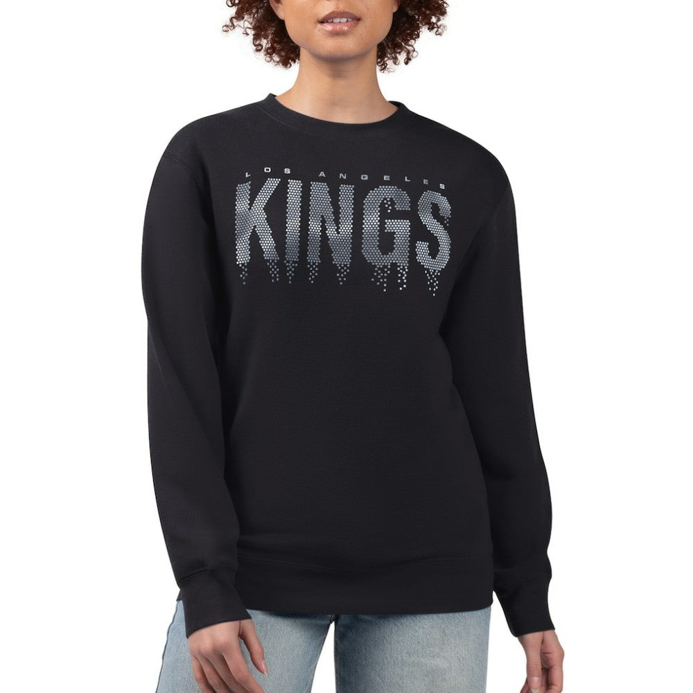 Los Angeles Kings - G-III 4Her by Carl Banks Women's Metallic Drop Printed Fleece Sweatshirt Black