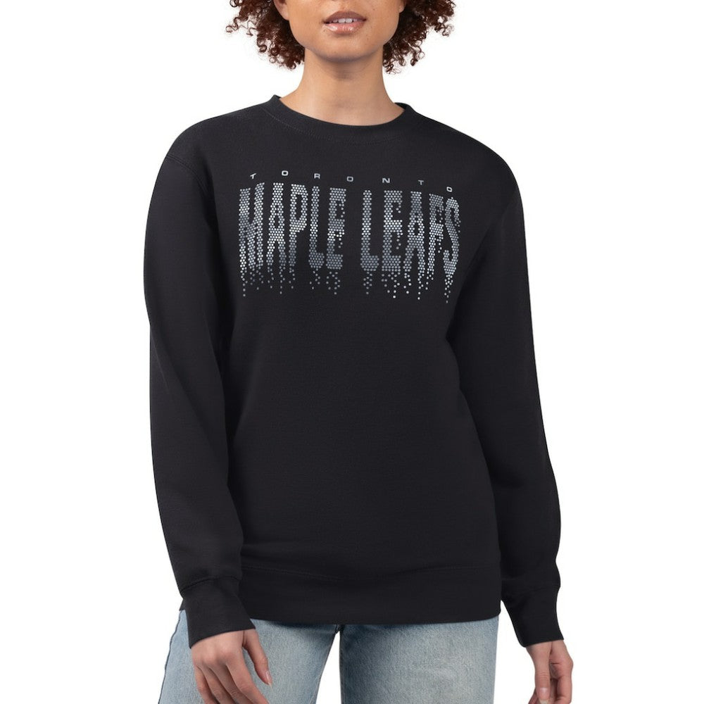 Toronto Maple Leafs - G-III 4Her by Carl Banks Women's Metallic Drop Printed Fleece Sweatshirt Black