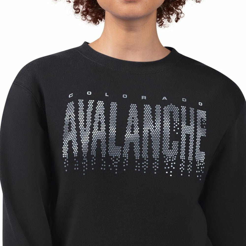 Colorado Avalanche - G-III 4Her by Carl Banks Women's Metallic Drop Printed Fleece Sweatshirt Black