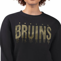 Boston Bruins G-III 4Her by Carl Banks Women's Metallic Drop Printed Fleece Sweatshirt Black