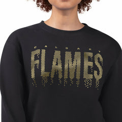 Calgary Flames - G-III 4Her by Carl Banks Women's Metallic Drop Printed Fleece Sweatshirt Black