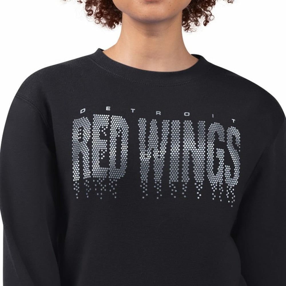 Detroit Red Wings - G-III 4Her by Carl Banks Women's Metallic Drop Printed Fleece Sweatshirt Black