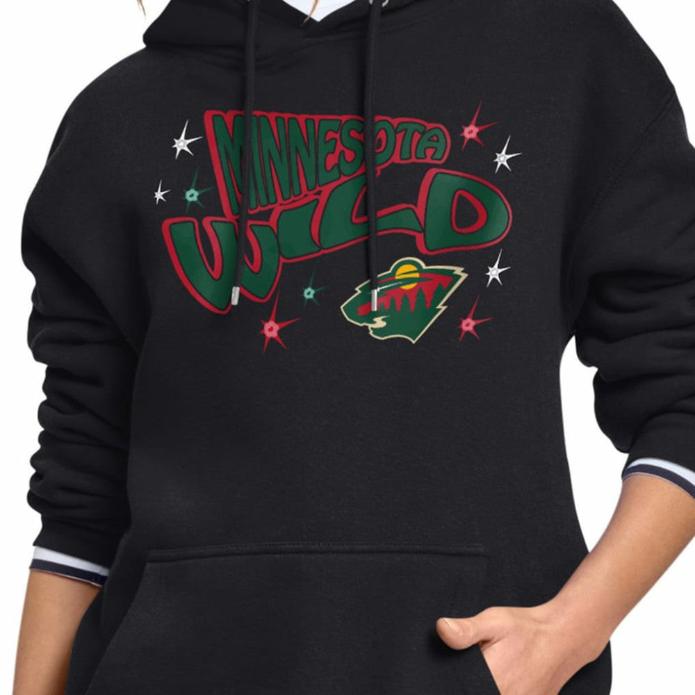 Minnesota Wild - Starter Women's Fireworks Fleece Hoodie Black