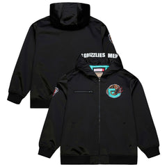 Mitchell & Ness - Memphis Grizzlies Hardwood Classics Nights Walk the Tunnel Satin Bomber Full-Snap Hooded Jacket - Black
