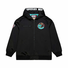 Mitchell & Ness - Memphis Grizzlies Hardwood Classics Nights Walk the Tunnel Satin Bomber Full-Snap Hooded Jacket - Black
