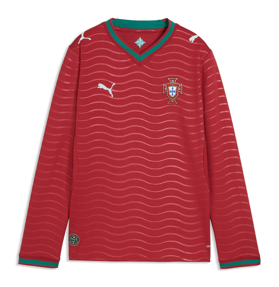 Puma Portugal National Team Youth 2026 Home Replica Long Sleeve Jerseys - Red