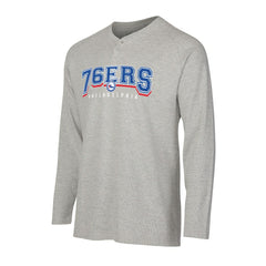NBA - Philadelphia 76ers Concepts Sport Hawthorn Thermal Knit Long Sleeve Henley T-Shirt - Gray