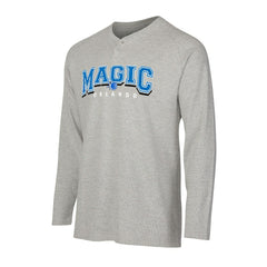NBA - Orlando Magic Concepts Sport Hawthorn Thermal Knit Long Sleeve Henley T-Shirt - Gray