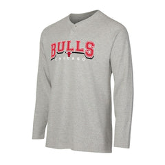 NBA - Chicago Bulls Concepts Sport Hawthorn Thermal Knit Long Sleeve Henley T-Shirt - Gray