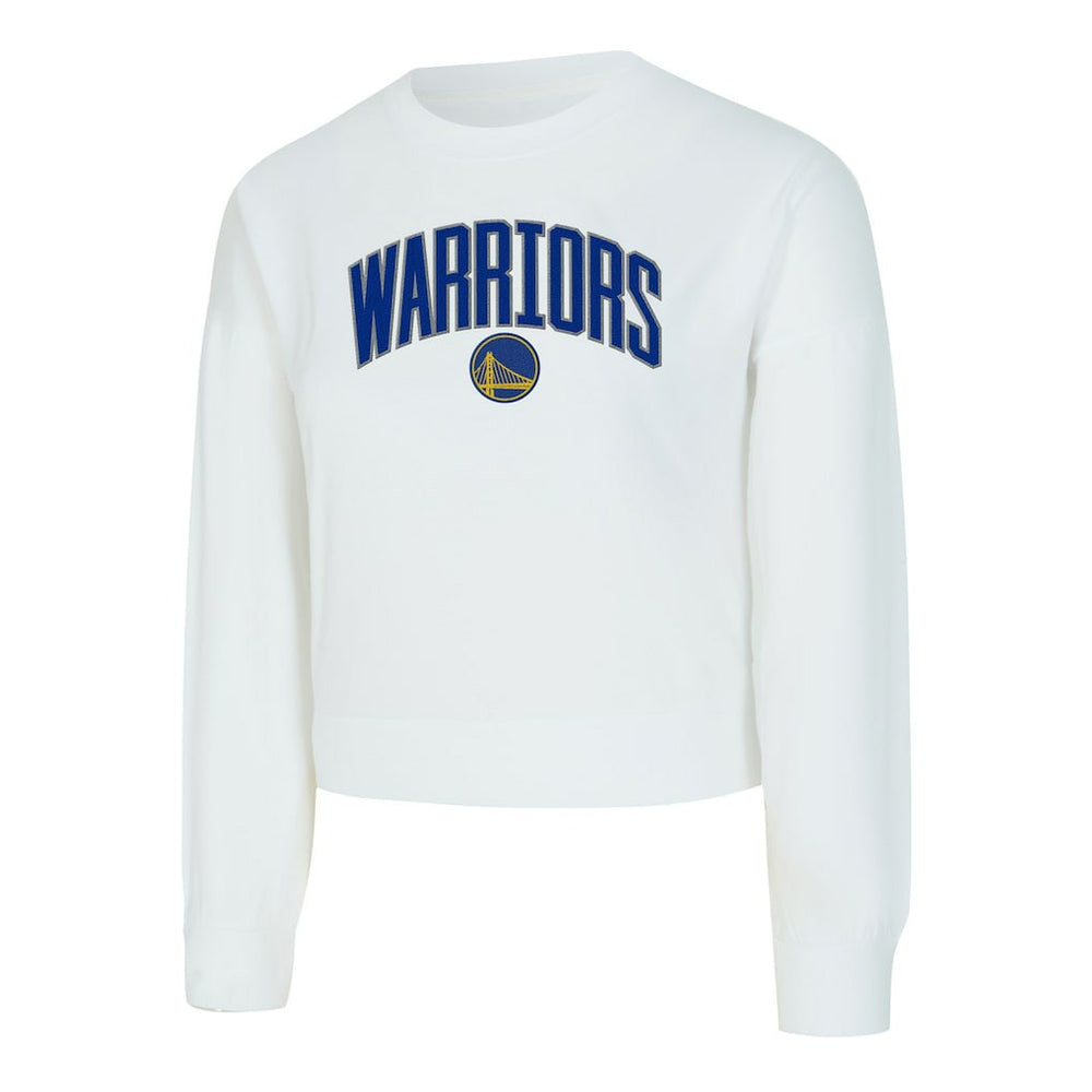 NBA - Golden State Warriors Concepts Sport Women's Laney Chenille Cropped Long Sleeve T-Shirt - White
