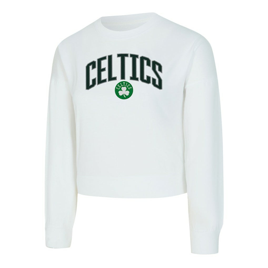 NBA - Boston Celtics Concepts Sport Women's Laney Chenille Cropped Long Sleeve T-Shirt - White