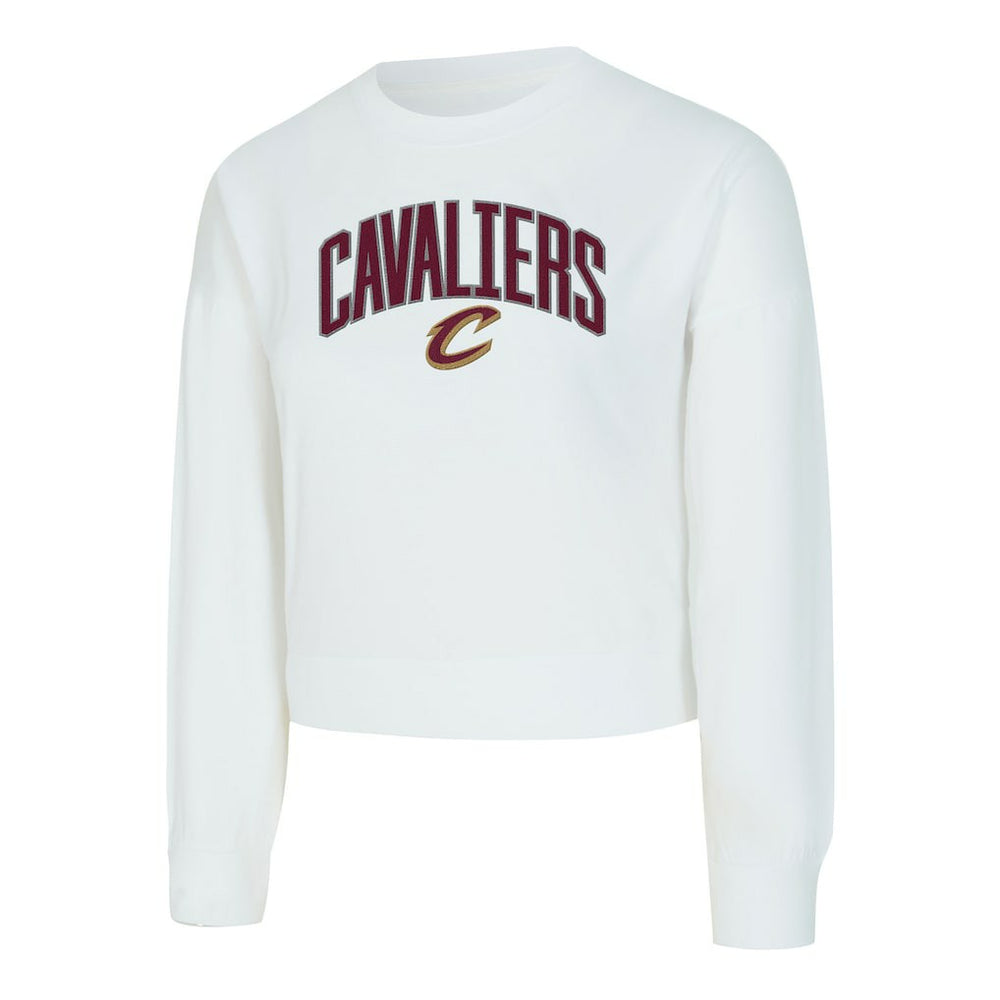 NBA - Cleveland Cavaliers Concepts Sport Women's Laney Chenille Cropped Long Sleeve T-Shirt - White