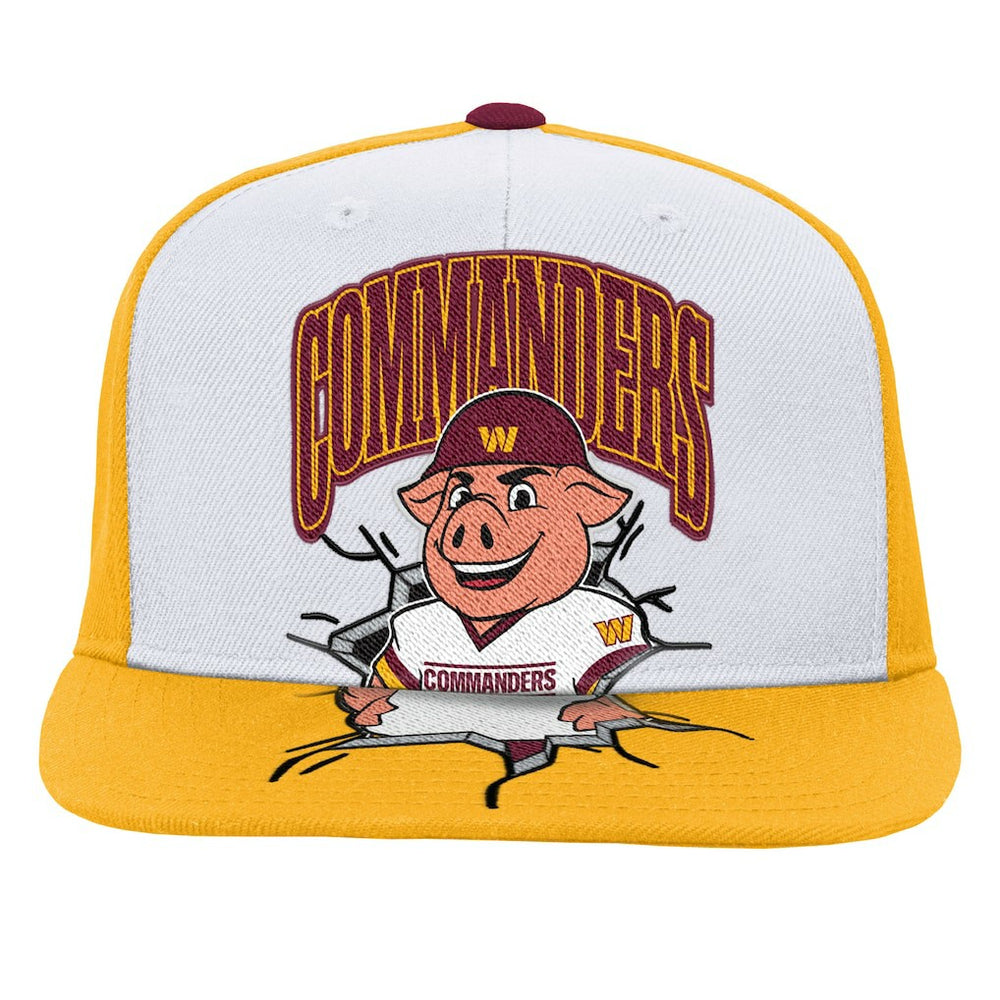 Washington Commanders Youth Team Mascot Snapback Hat White - Mitchell & Ness