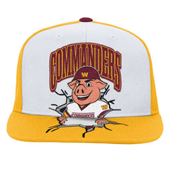 Washington Commanders Youth Team Mascot Snapback Hat White - Mitchell & Ness