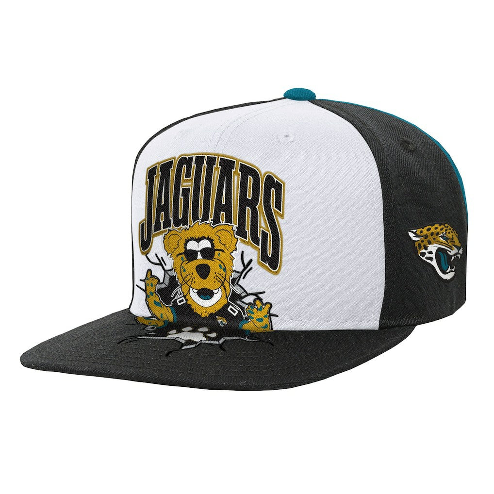 Jacksonville Jaguars Youth Team Mascot Snapback Hat White - Mitchell & Ness