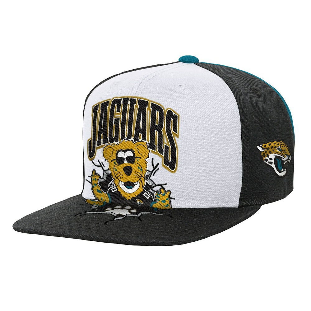 Jacksonville Jaguars Youth Team Mascot Snapback Hat White - Mitchell & Ness