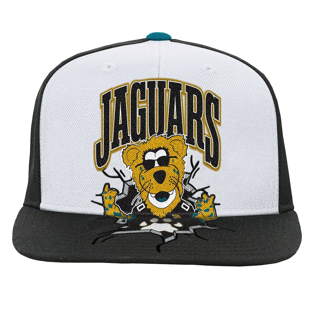 Jacksonville Jaguars Youth Team Mascot Snapback Hat White - Mitchell & Ness