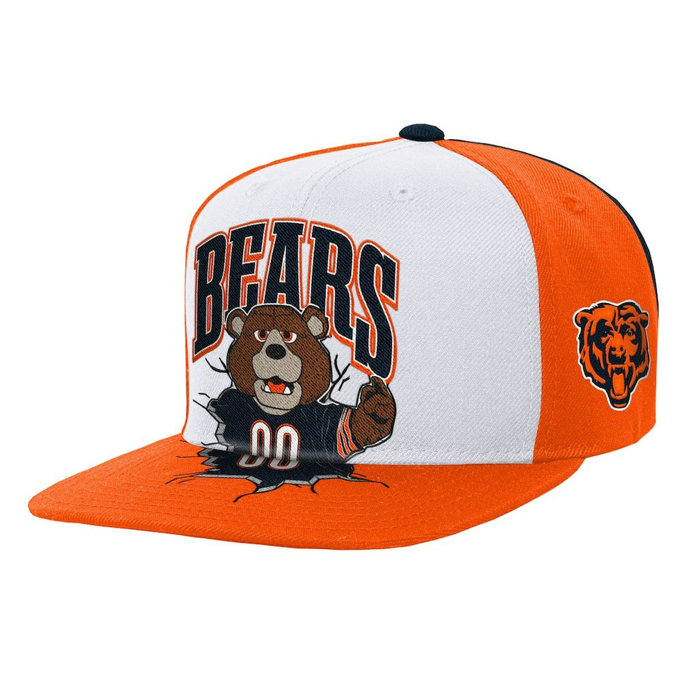 Chicago Bears Youth Team Mascot Snapback Hat White - Mitchell & Ness