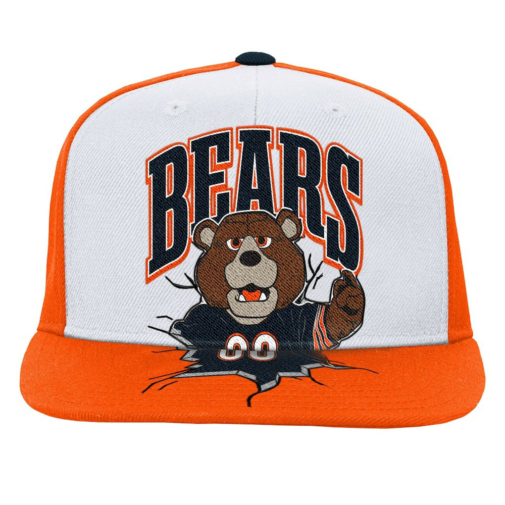 Chicago Bears Youth Team Mascot Snapback Hat White - Mitchell & Ness