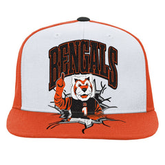Cincinnati Bengals Youth Team Mascot Snapback Hat White - Mitchell & Ness
