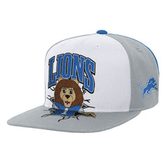 Detroit Lions Youth Team Mascot Snapback Hat White - Mitchell & Ness