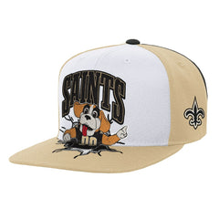 New Orleans Saints Youth Team Mascot Snapback Hat White - Mitchell & Ness