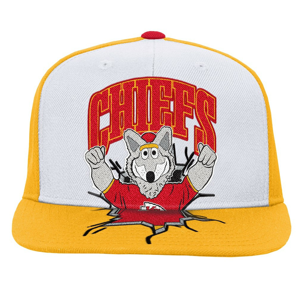 Kansas City Chiefs Youth Team Mascot Snapback Hat White - Mitchell & Ness