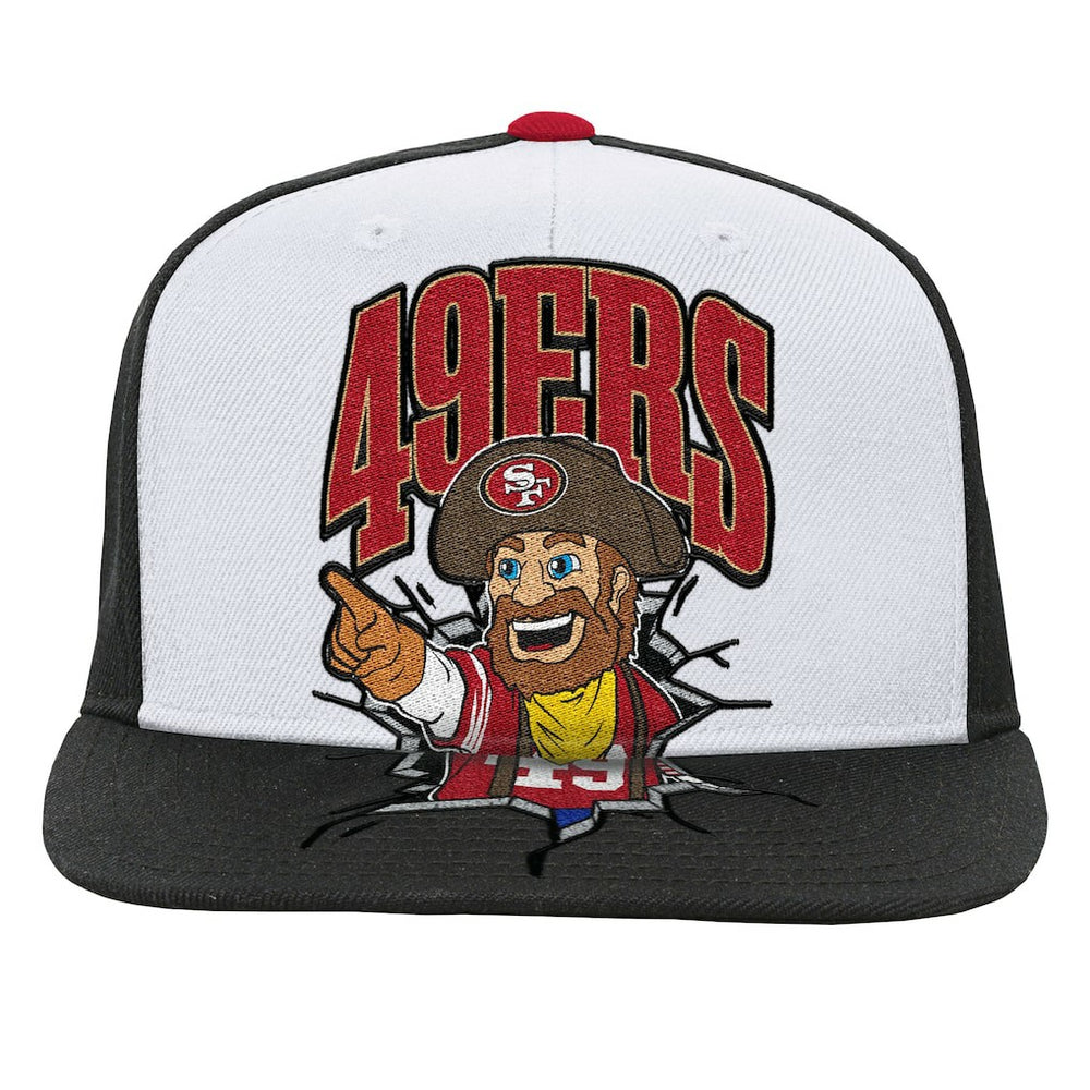 San Francisco 49ers Youth Team Mascot Snapback Hat White - Mitchell & Ness
