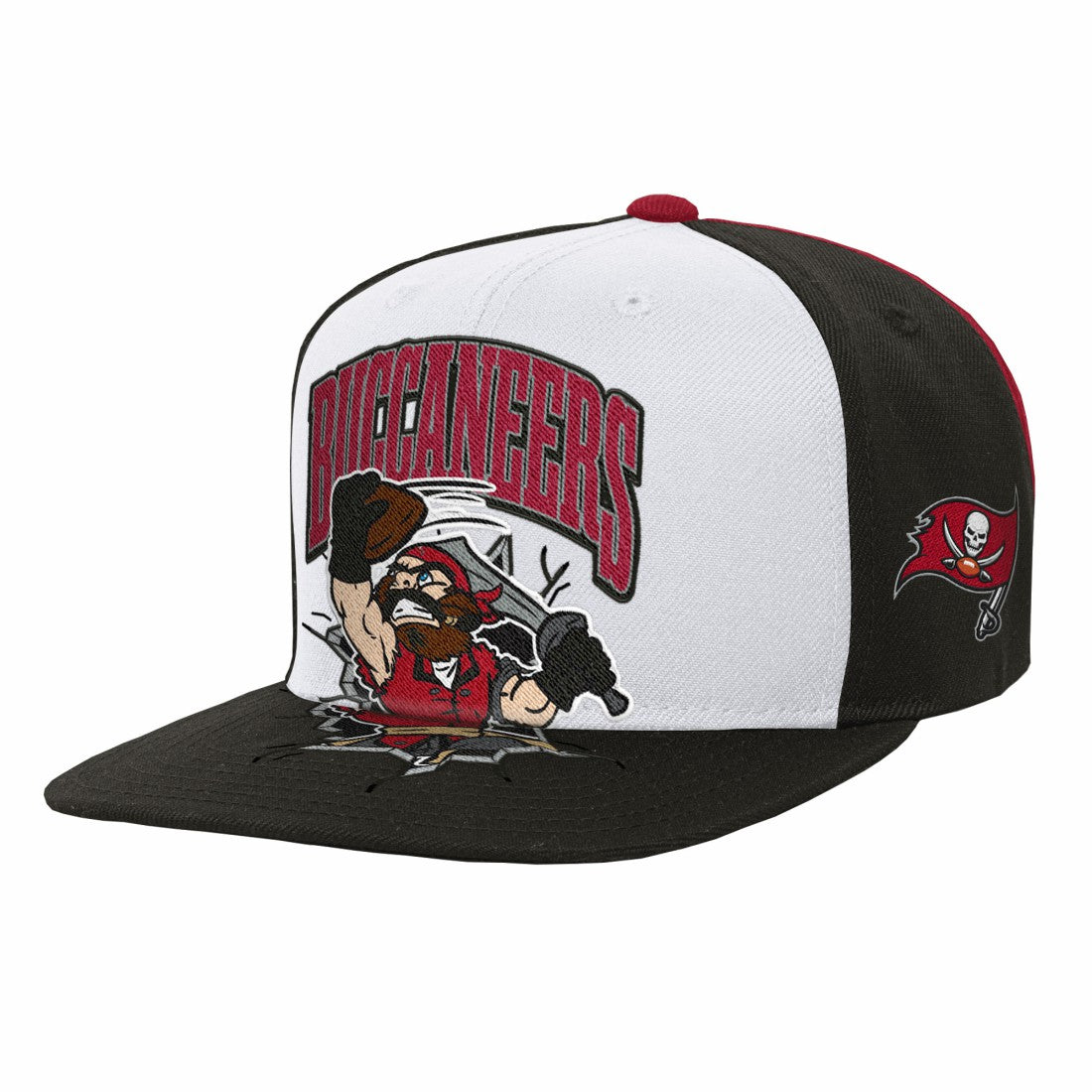 Tampa Bay Buccaneers Youth Team Mascot Snapback Hat White - Mitchell & Ness