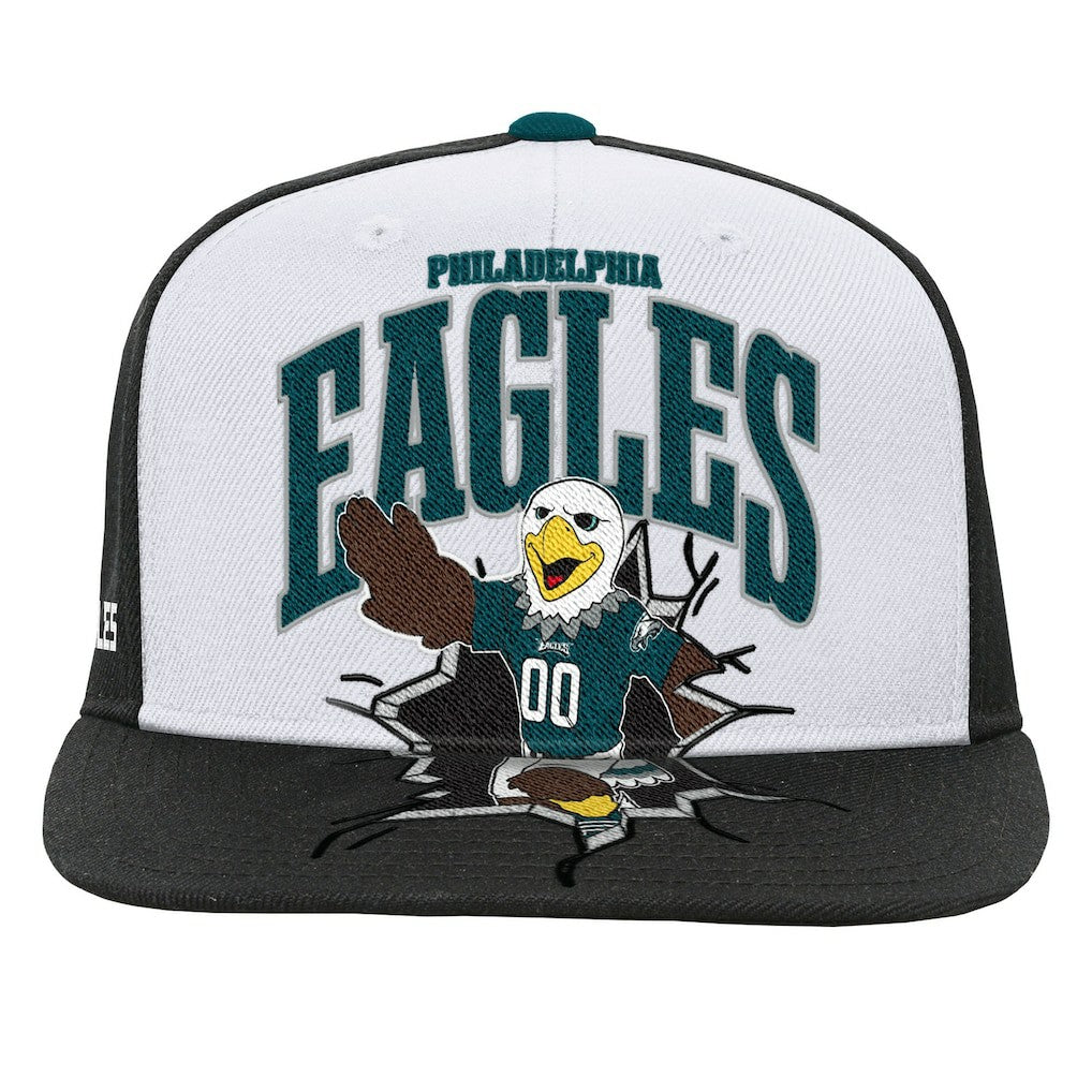 Philadelphia Eagles Youth Team Mascot Snapback Hat White - Mitchell & Ness