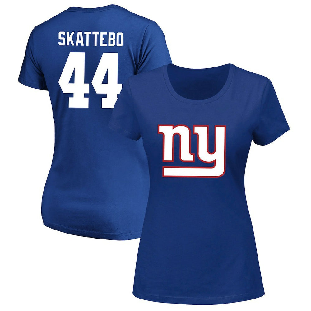 Cam Skattebo New York Giants Women's Plus Size Name & Number Scoop Neck T-Shirt Royal - Fanatics