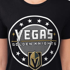 Vegas Golden Knights G-III 4Her by Carl Banks Women's Super-Slim Lightweight Pinstripe Circle Graphic T-Shirt Black
